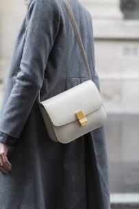 detail – the Céline bag in creme